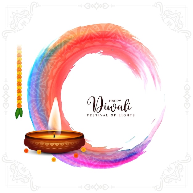 Diseño decorativo del fondo de la celebración del festival tradicional hindú happy diwali