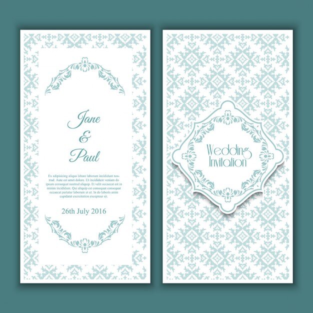 Diseño decorativo de una invitación de boda