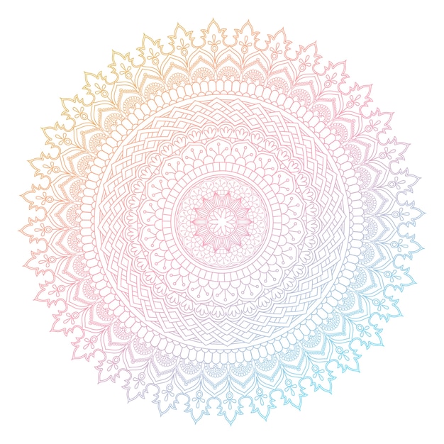Diseño decorativo de mandala con colores pastel