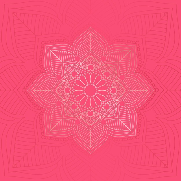Diseño decorativo de mandala en rosa y oro