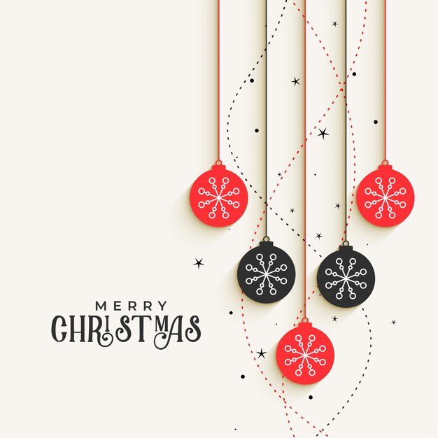 Diseño decorativo del saludo de las bolas de la Navidad hermosa