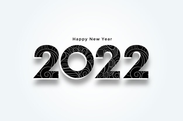 Diseño decorativo de tarjeta de año nuevo 2022.
