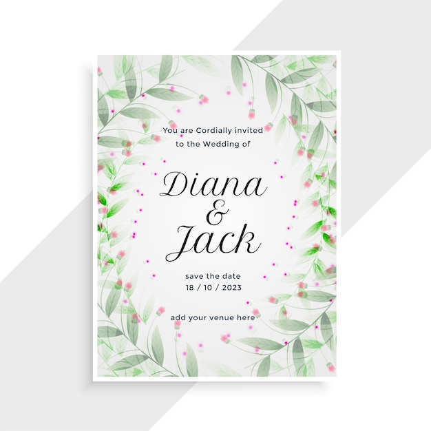 Vector gratuito diseño decorativo de la tarjeta de boda del estilo encantador de la flor