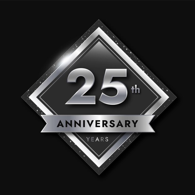 Diseño degradado de 25 aniversario o cumpleaños.