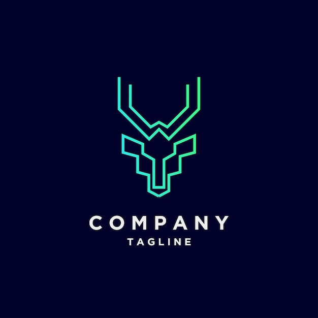 Diseño de degradado de ciervo de logotipo de línea de lujo