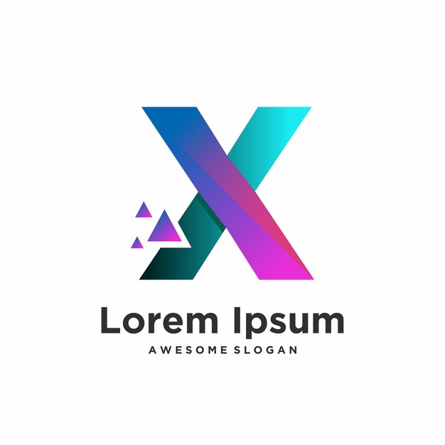 Diseño degradado colorido del logotipo X