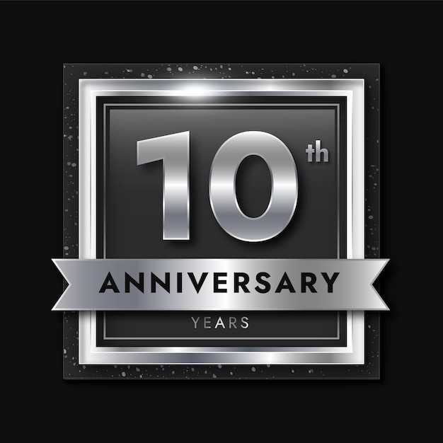 Diseño degradado del décimo aniversario o cumpleaños.