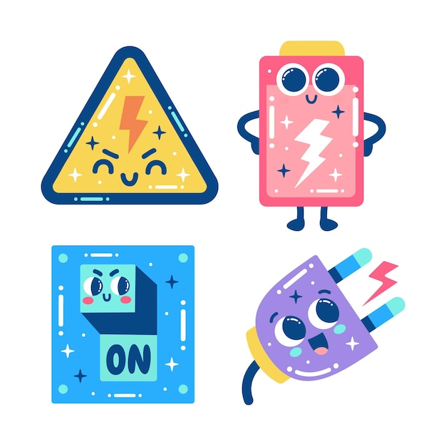 Diseño deslumbrante de pegatinas de energía.