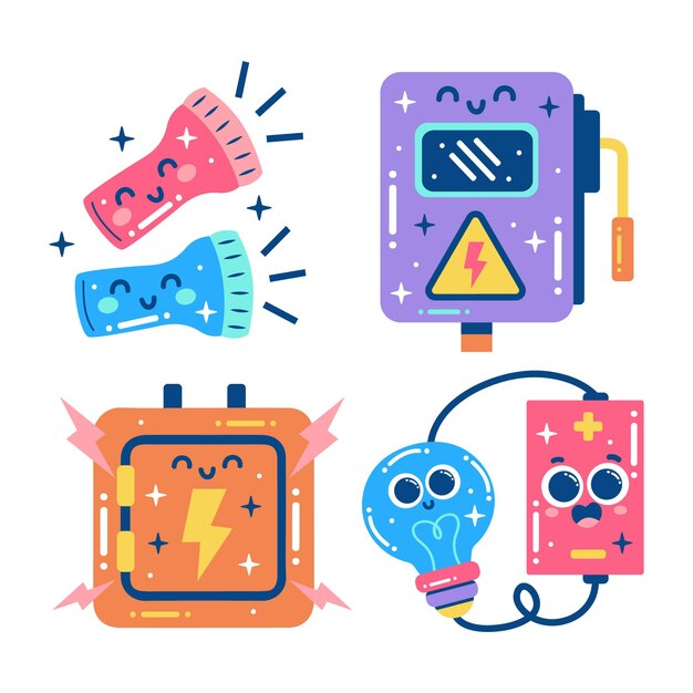 Diseño deslumbrante de pegatinas de energía.