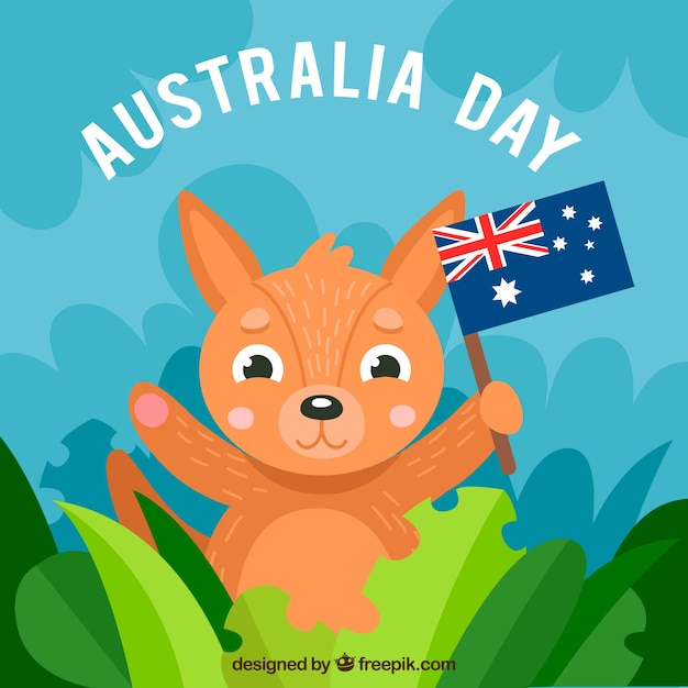 Vector gratuito diseño para el día de australia con canguro bebé