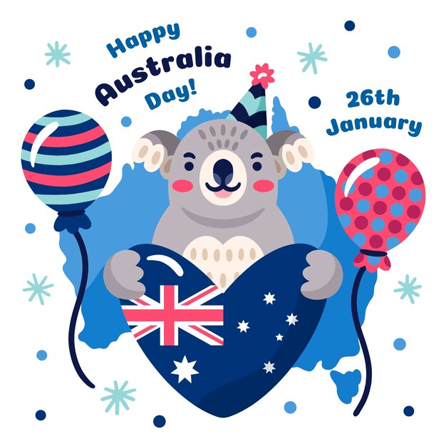 Diseño del día de australia dibujado a mano