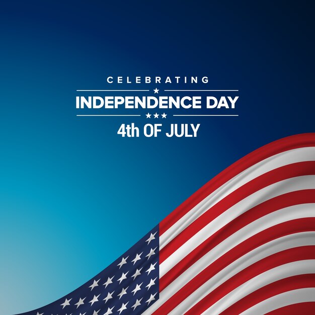 Diseño para el día de la independencia de eeuu con bandera americana