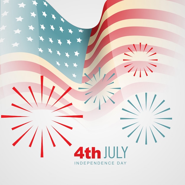 Diseño para el día de la independencia con fuegos artificiales abstractos