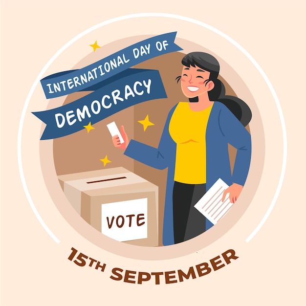 Vector gratuito diseño del día internacional de la democracia.