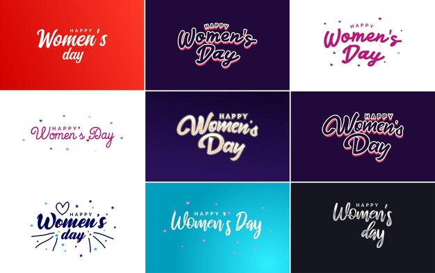 Diseño del Día de la Mujer Feliz con una ilustración realista de un ramo de flores y una pancarta que dice 8 de marzo con un esquema de color degradado