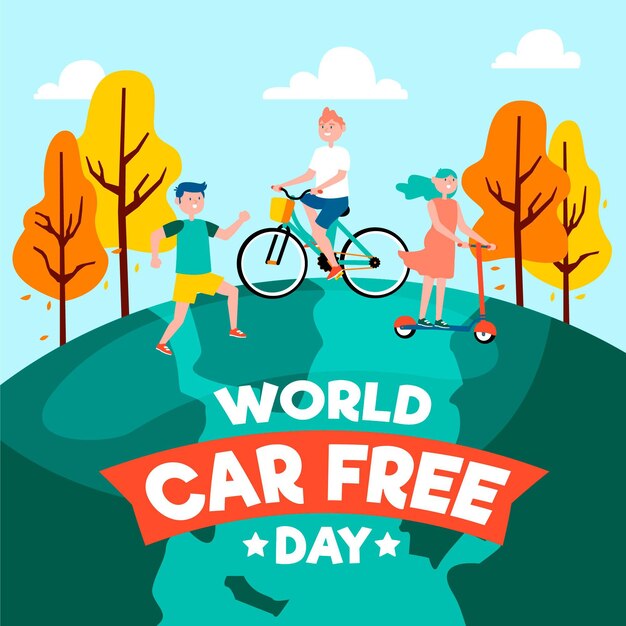 Diseño del día mundial sin automóviles