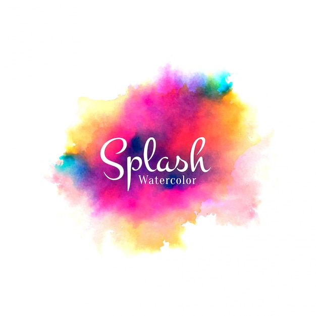 Diseño dibujado mano acuarela colorido splash