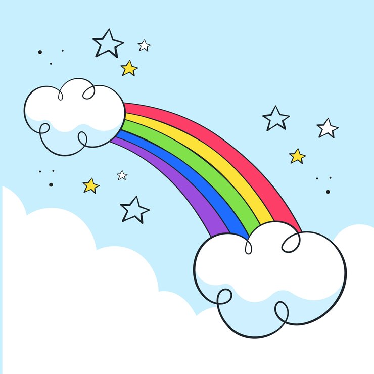 Vector gratuito diseño dibujado a mano del arco iris