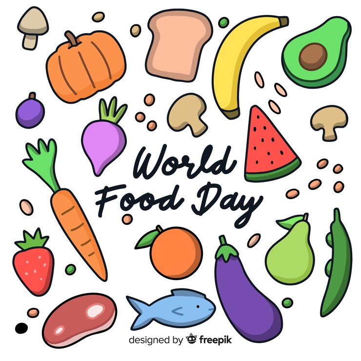 Vector gratuito diseño dibujado a mano día mundial de la comida