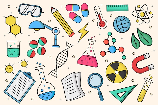 Diseño dibujado a mano educación científica