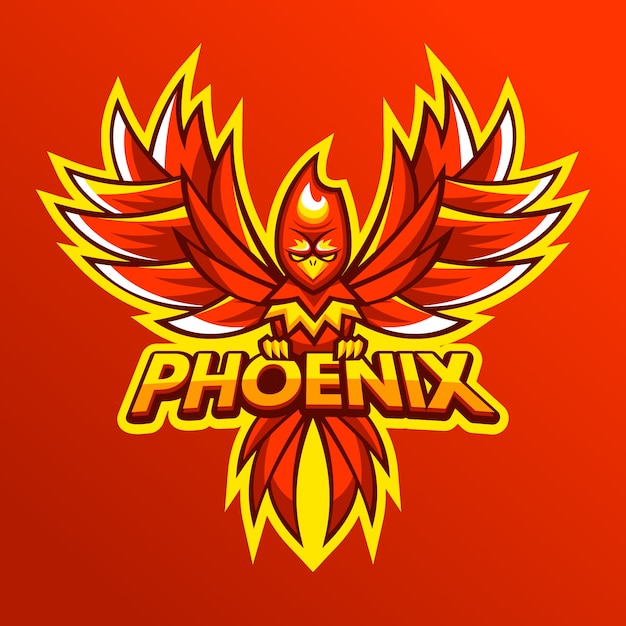 Vector gratuito diseño dibujado a mano del logo de phoenix