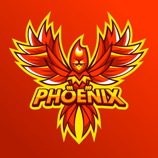 Diseño dibujado a mano del logo de Phoenix