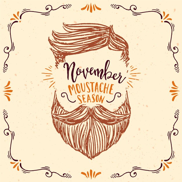 Diseño dibujado a mano de movember