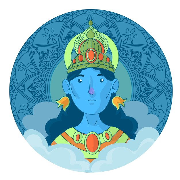 Diseño dibujado a mano para ram navami