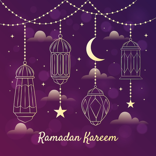 Diseño dibujado a mano ramadan kareem