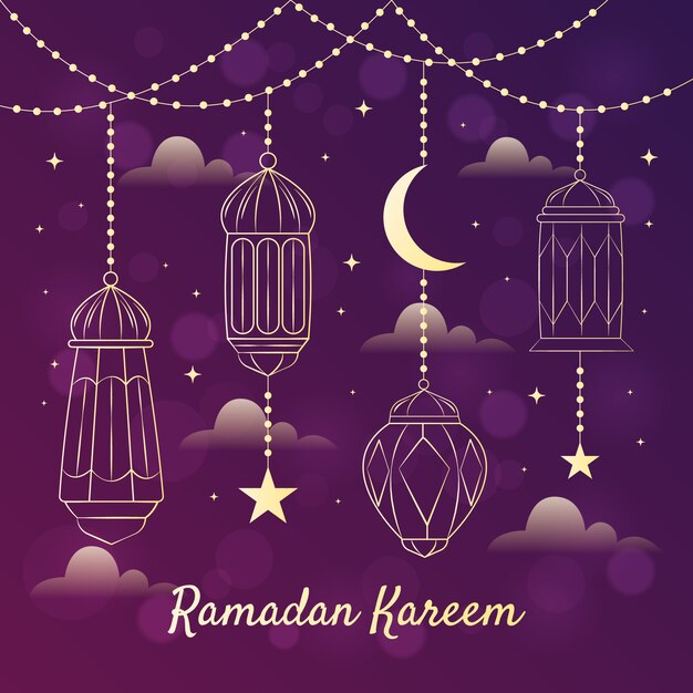 Diseño dibujado a mano ramadan kareem