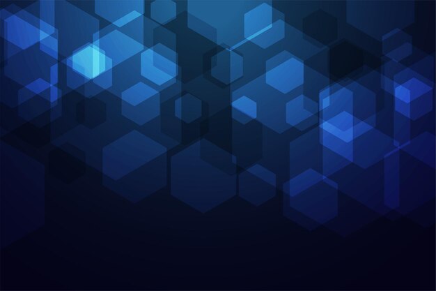 Diseño digital azul tecnología hexagonal