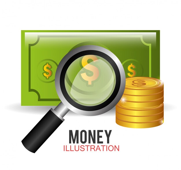 Diseño de dinero y negocios.