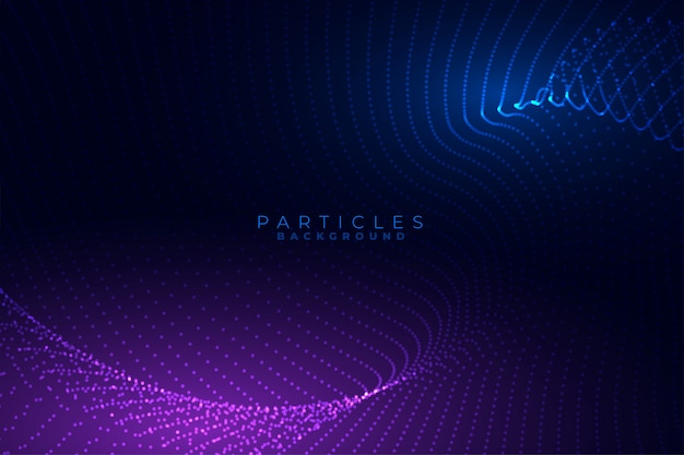 Diseño de diseño de fondo de tecnología digital de partículas que fluye