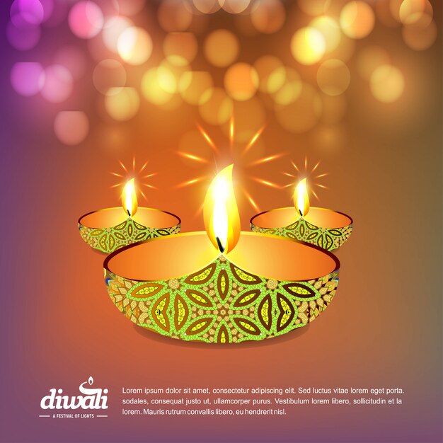 Diseño Diwali con estilo único y tipografía vectorial.