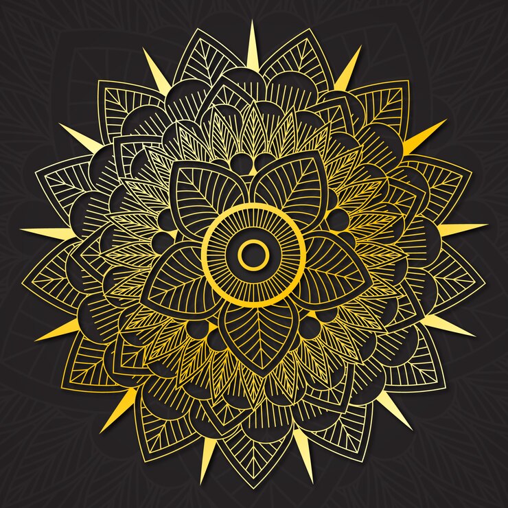 Vector gratuito diseño dorado de mandala