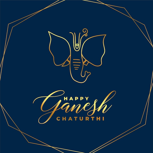 Diseño dorado del señor ganesha para el festival hindú ganesh chaturthi