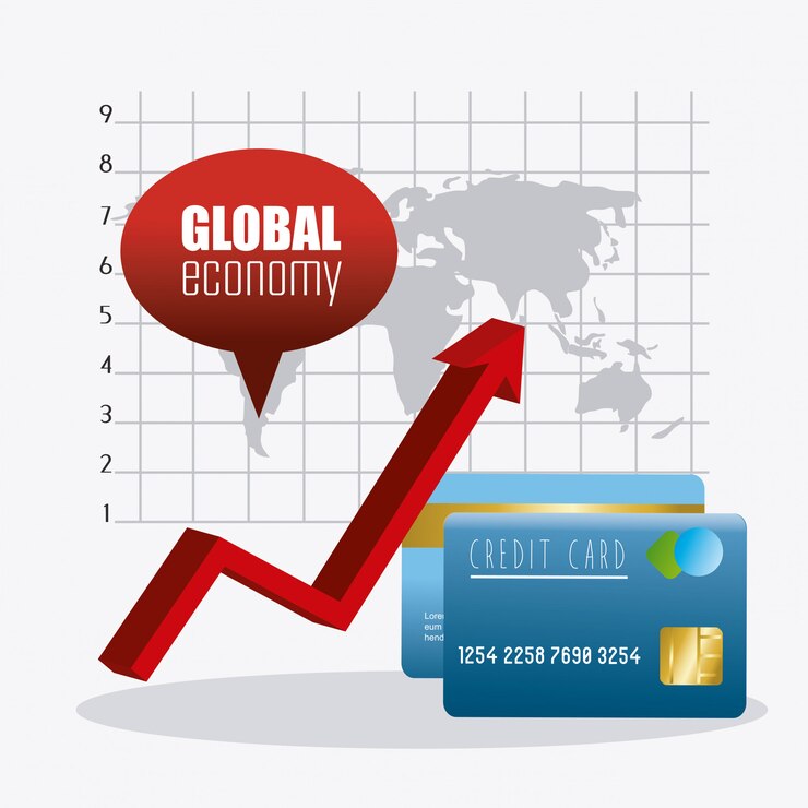 Vector gratuito diseño de economía global, dinero y negocios.