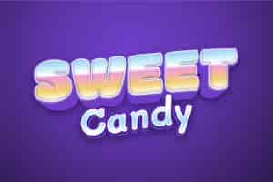 Vector gratuito diseño de efecto de texto de caramelo dulce