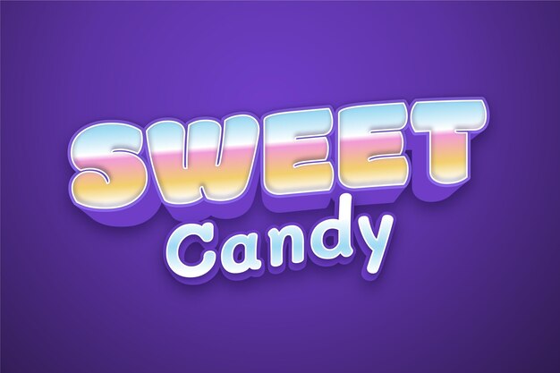 Diseño de efecto de texto de caramelo dulce
