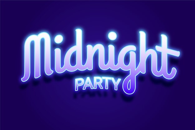 Diseño de efecto de texto de fiesta de medianoche