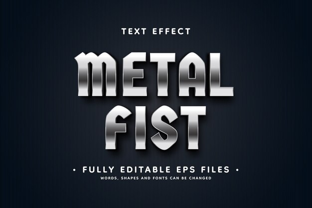 Diseño de efecto de texto de metal