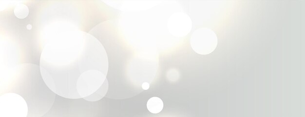 Diseño elegante de banner blanco bokeh