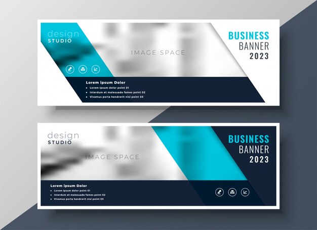 Diseño elegante banner de negocios con espacio de imagen