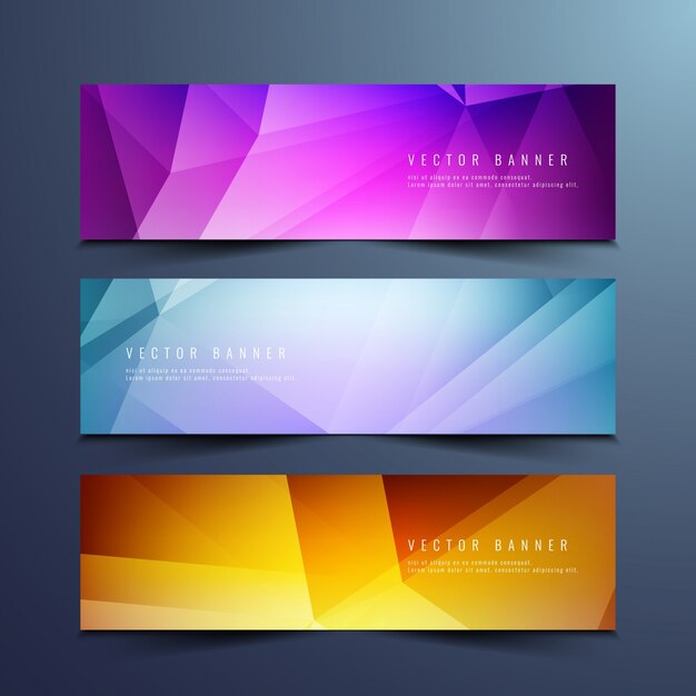 Diseño elegante de banners geométricos