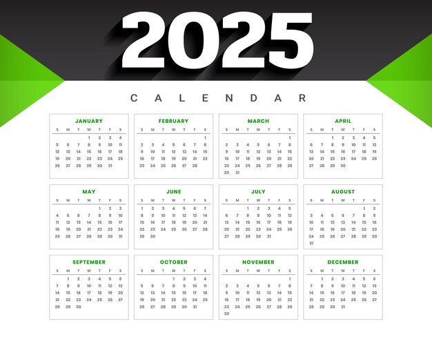 diseño elegante de calendario de pared para 2025 organizar tareas o eventos