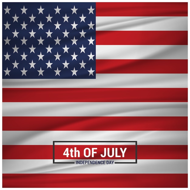 Diseño elegante para el día de la independencia con bandera americana