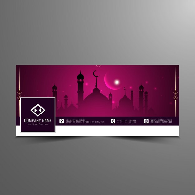 Diseño elegante de eid mubarak para la timeline de facebook