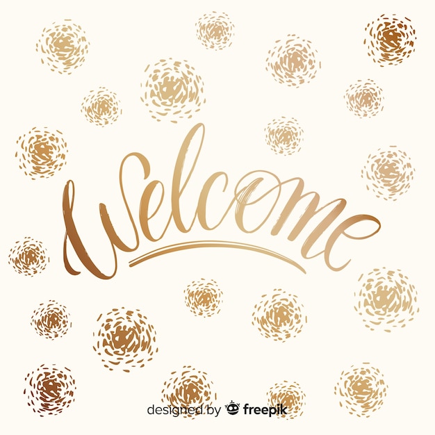 Diseño elegante de lettering de welcome