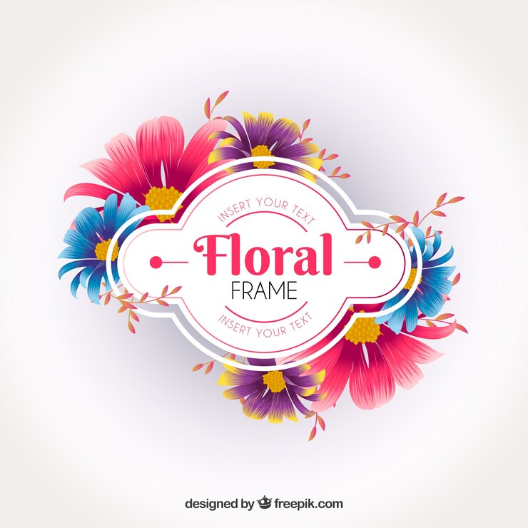 Vector gratuito diseño elegante de marco floral