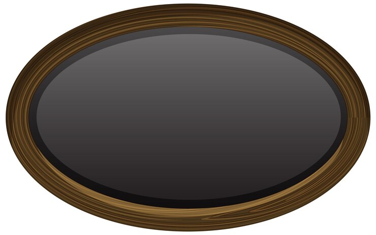 Vector gratuito diseño elegante de marco de madera ovalado